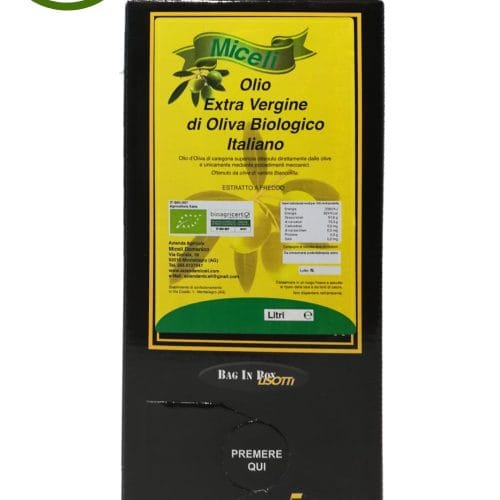 olio extravergine di oliva bag in box domenico miceli 5 lt.